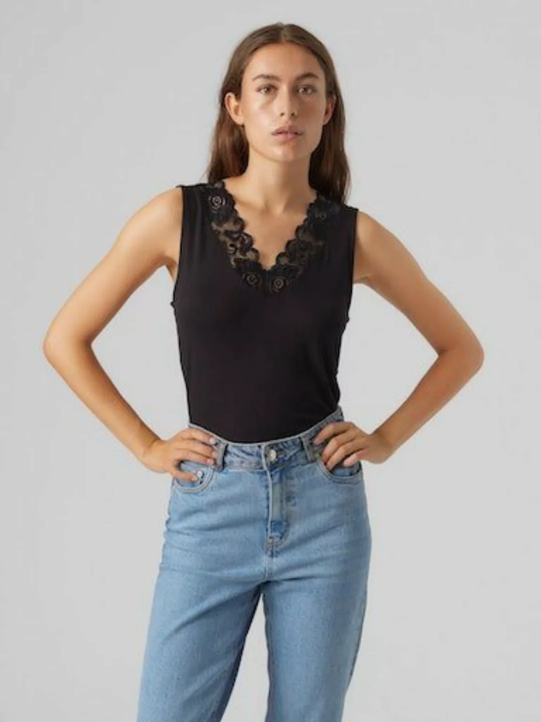 Vero Moda V-Shirt VMROSA SL V-NECK TOP JRS NOOS günstig online kaufen