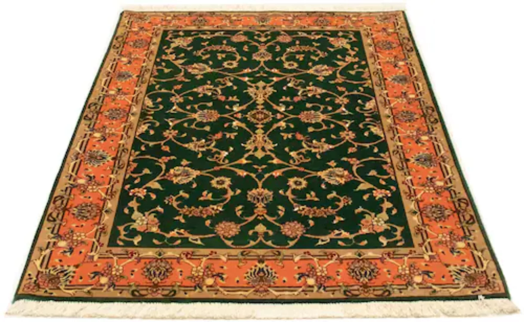 morgenland Teppich »Täbriz 50 Raj Teppich handgeknüpft grün«, rechteckig günstig online kaufen
