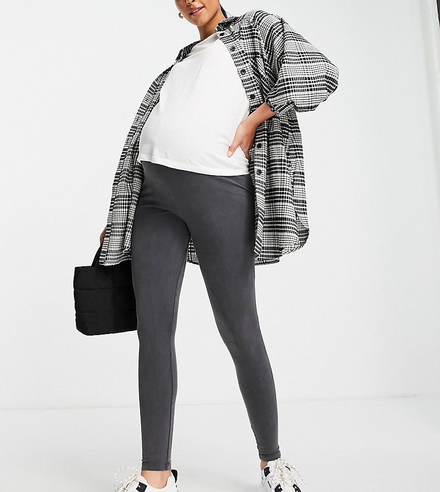 New Look Maternity – Schwarze Leggings in Acid-Waschung günstig online kaufen