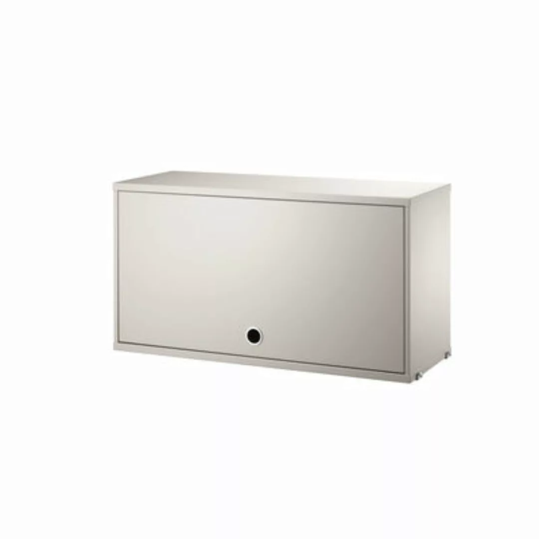 Kiste String® System holz grau / 1 hochklappbare Tür - L 78 x P 30 cm - Str günstig online kaufen