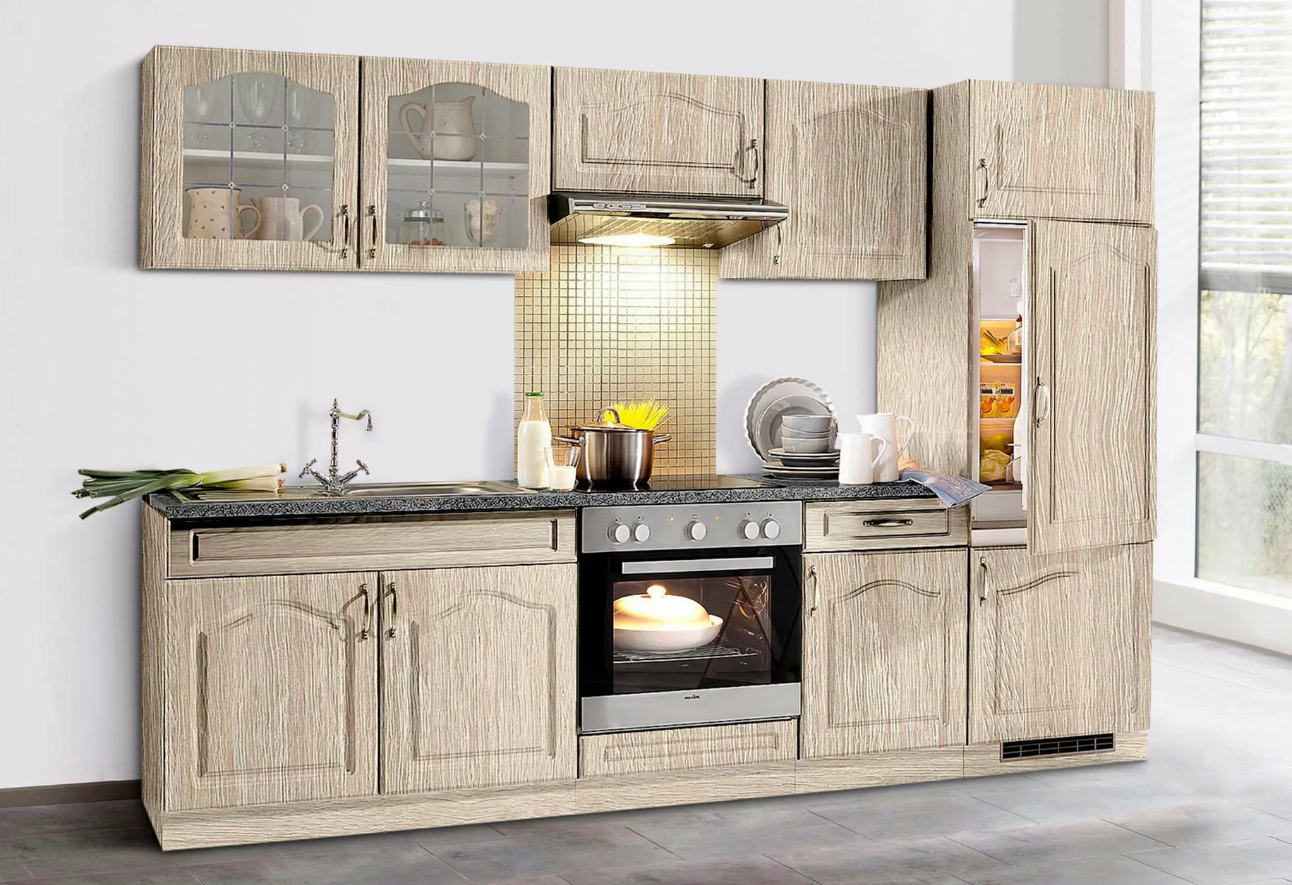 wiho Küchen Küchenzeile "Linz", mit E-Geräten, Breite 270 cm, mit Cerankoch günstig online kaufen