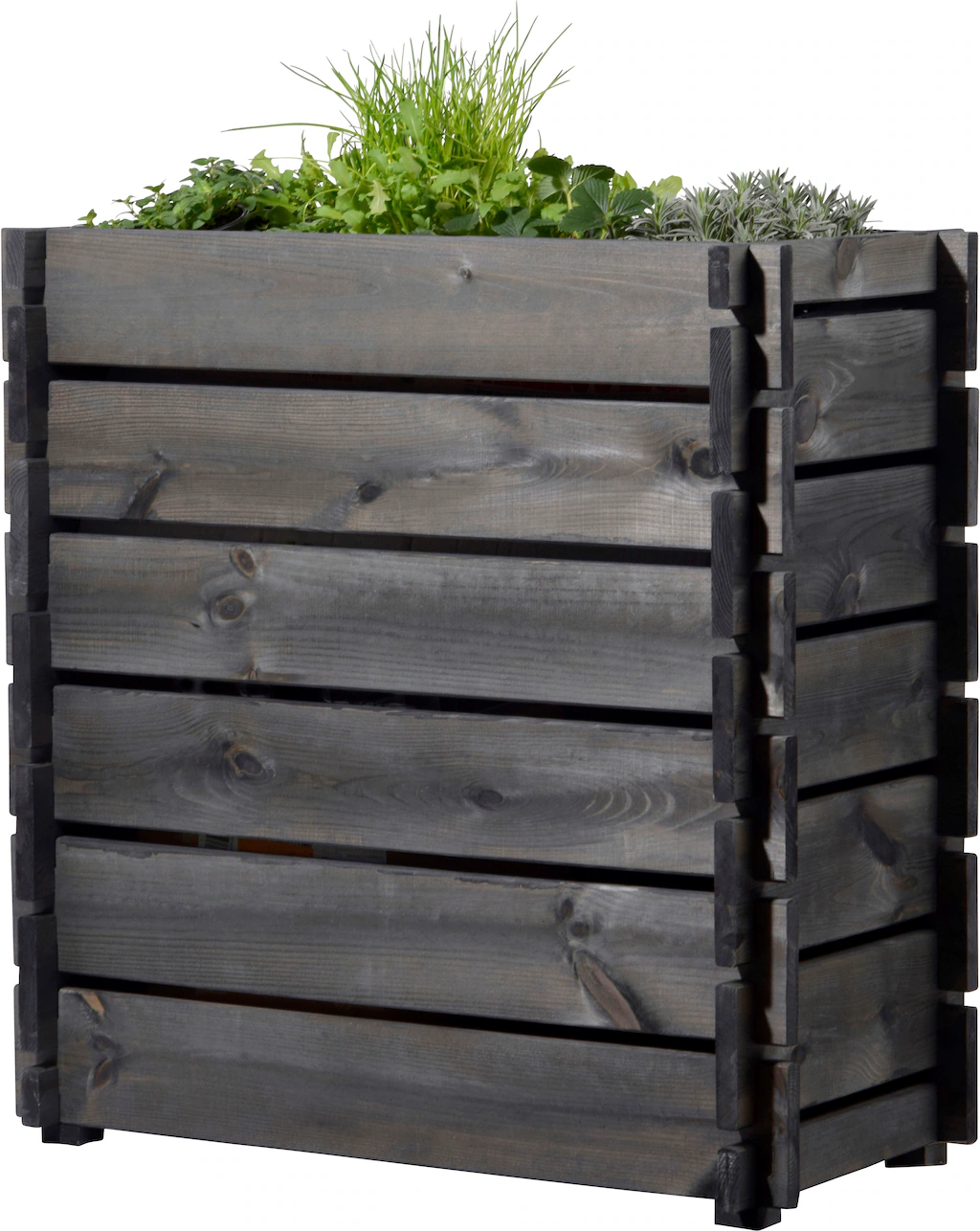 Dobar Hochbeet mit Stecksystem Kiefer Antharzit 79 cm x 37 cm x 79 cm FSC® günstig online kaufen