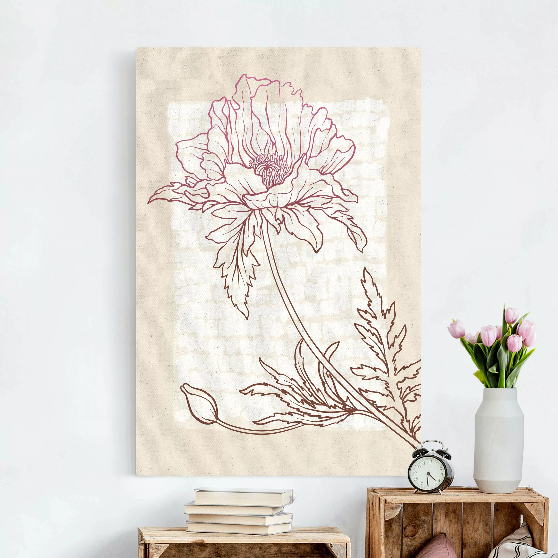 Leinwandbild auf Naturcanvas Blumenlinie mit Farbverlauf II günstig online kaufen