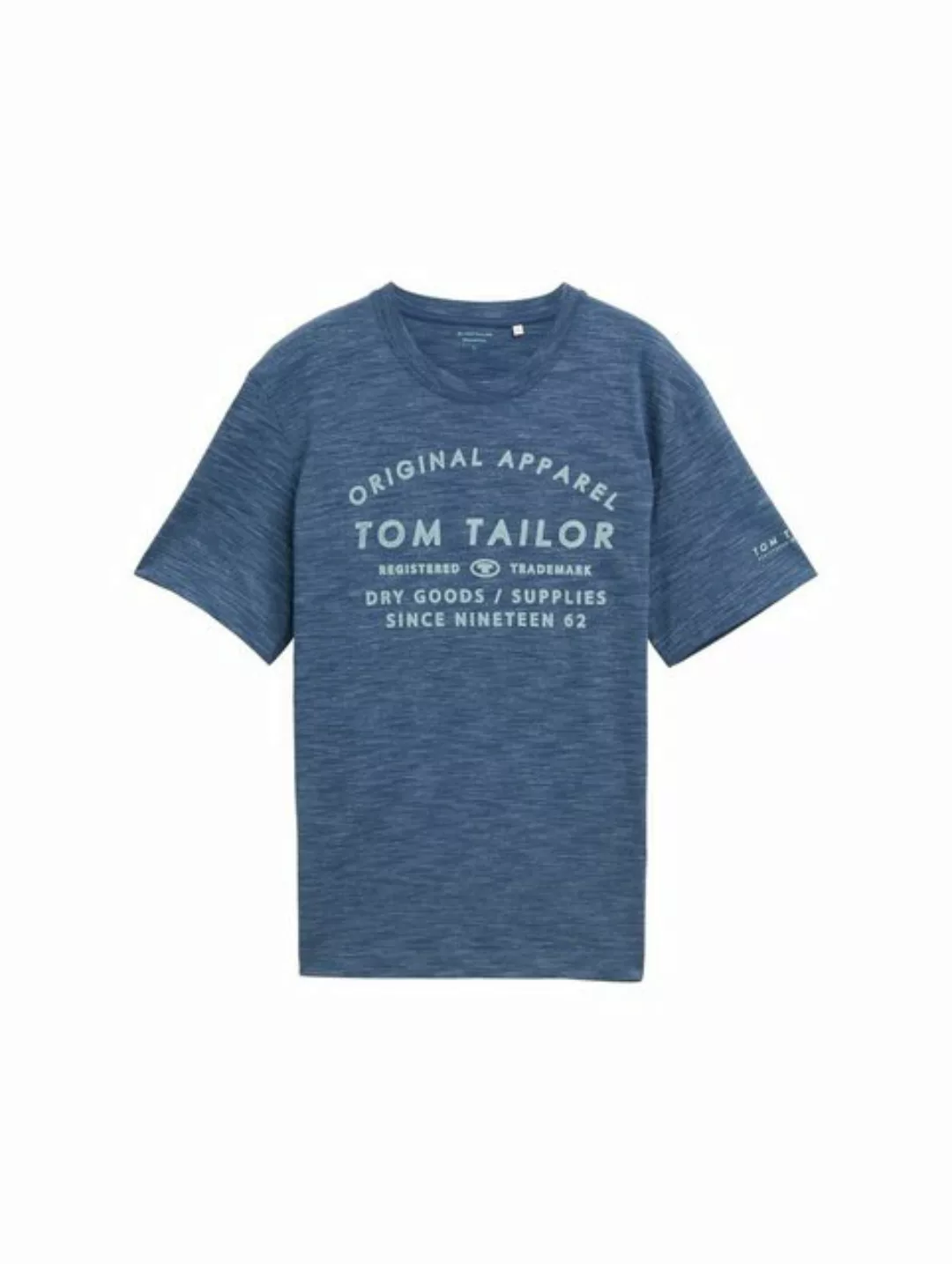 TOM TAILOR T-Shirt Logo Print T-Shirt in Melange Optik günstig online kaufen