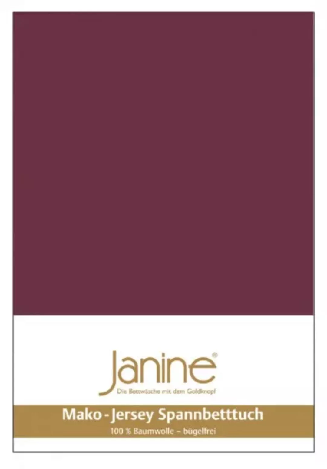 Janine Janine Spannbetttuch Mako-Feinjersey 5007 burgund Größe:  150x200 cm günstig online kaufen