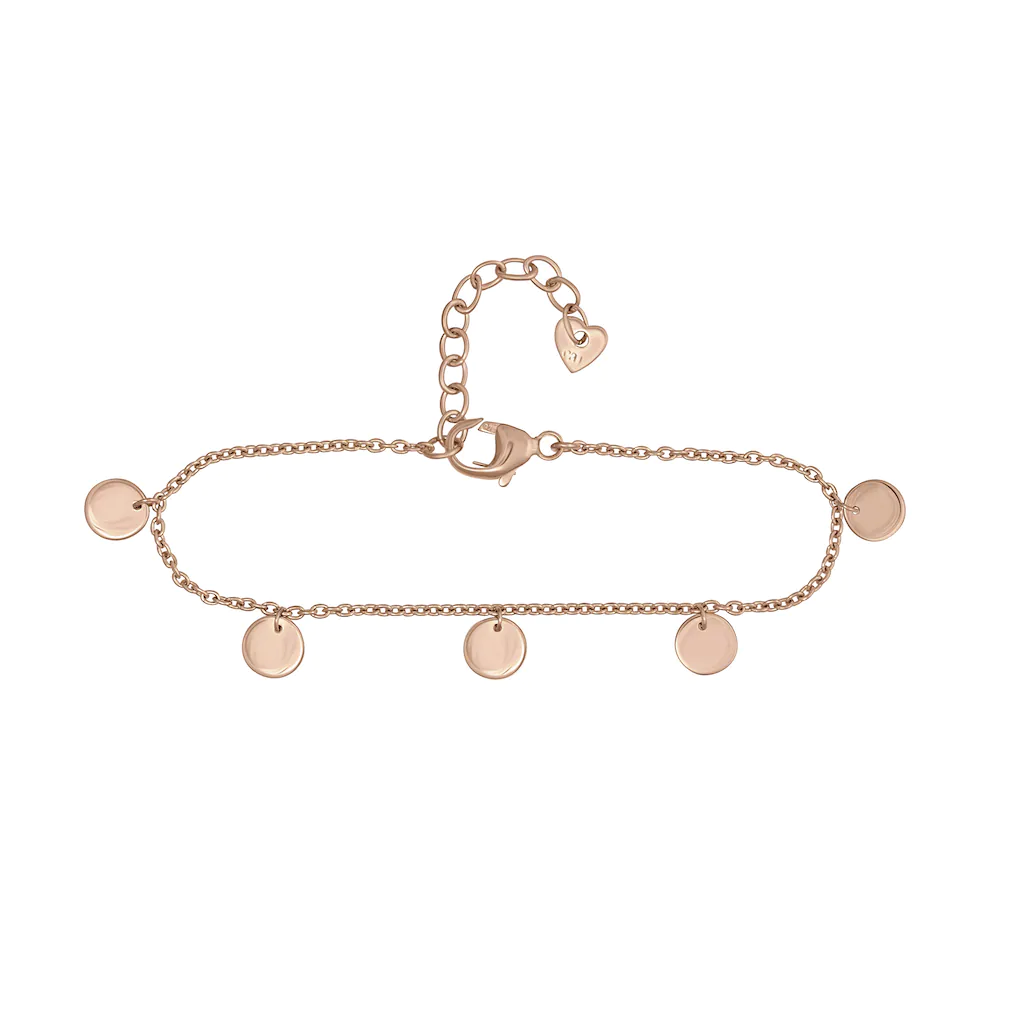 CAÏ Fußkette "925 Silber rosévergoldet Plättchen Boho" günstig online kaufen