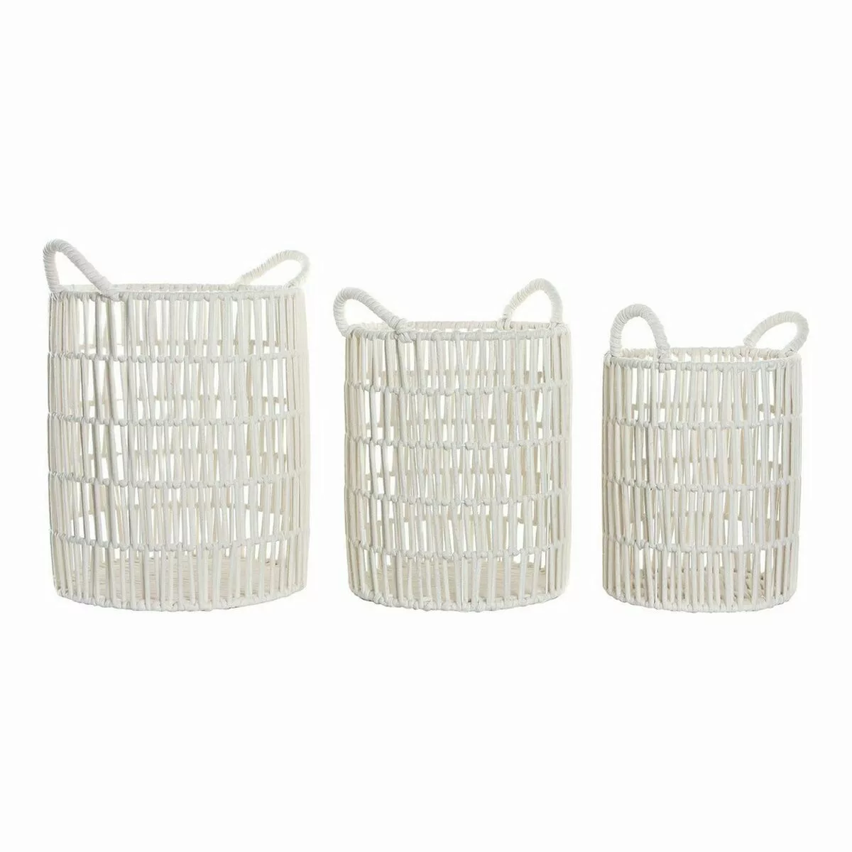 Korb-set Dkd Home Decor Dc-180842 Weiß 39 X 39 X 46 Cm Metall Boho günstig online kaufen