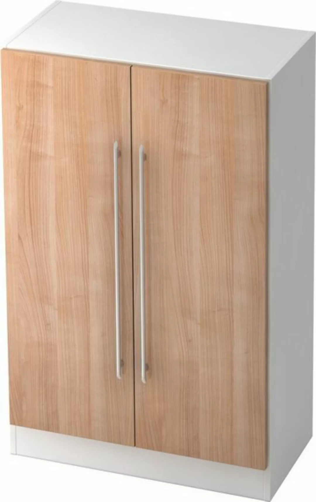 Aktenschrank Schrank Solid 3OH BxTxH 80x42x127cm Griff RE Weiß/Nussbaum günstig online kaufen