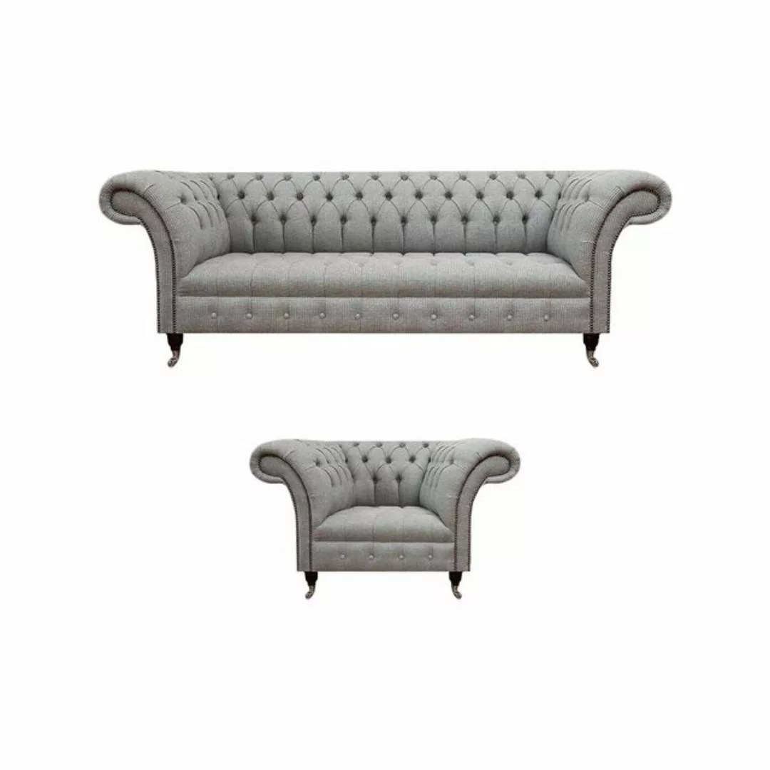 JVmoebel Chesterfield-Sofa Chesterfield Möbel Sofa Dreisitze Couch Wohnzimm günstig online kaufen