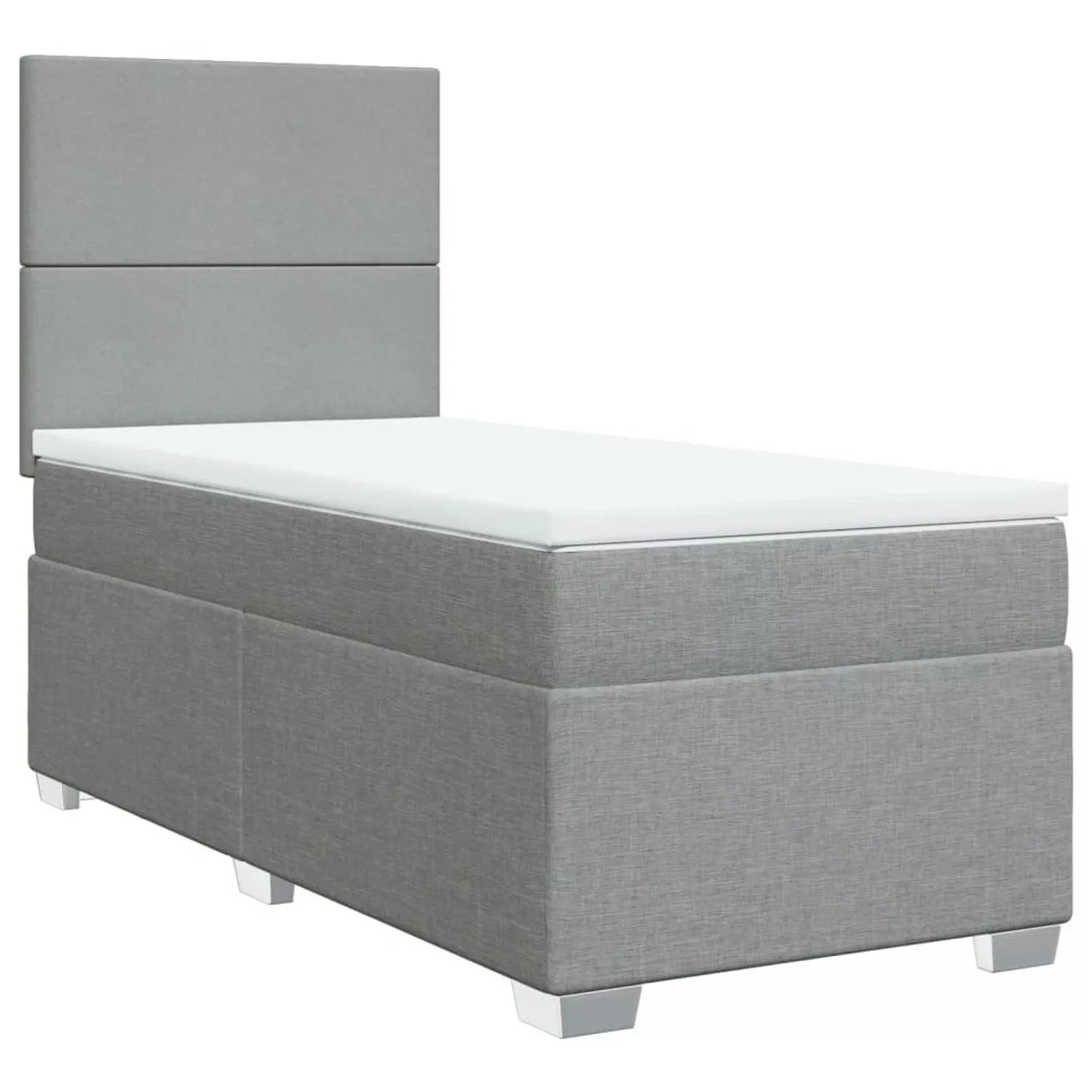 vidaXL Boxspringbett mit Matratze Hellgrau 80x200 cm Stoff2101654 günstig online kaufen