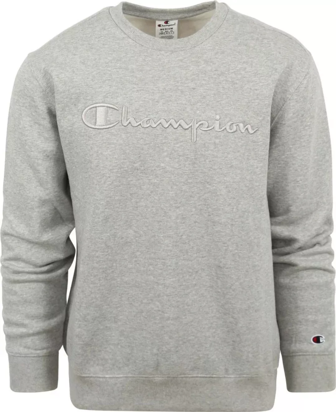 Champion Sweater mit Logo Hellgrau - Größe M günstig online kaufen