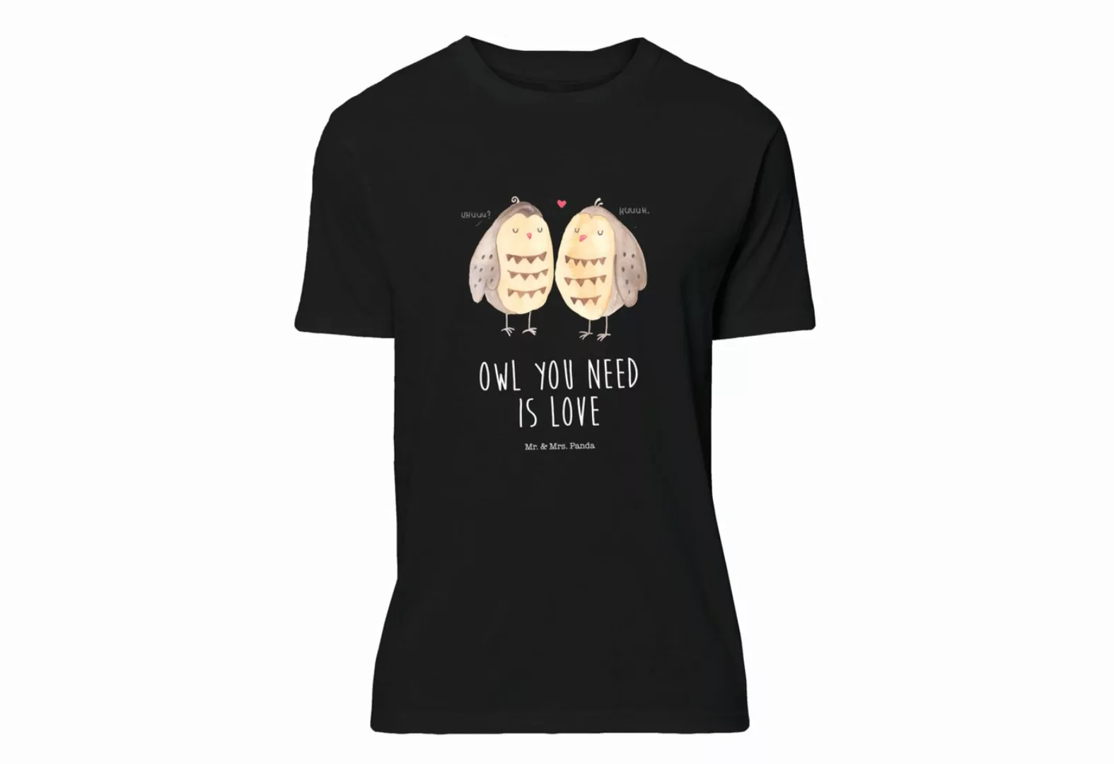 Mr. & Mrs. Panda T-Shirt Eule Liebe - Schwarz - Geschenk, Eulen, T-Shirt, S günstig online kaufen