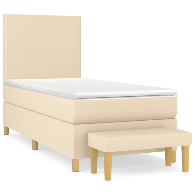 vidaXL Boxspringbett Boxspringbett mit Matratze und Fusshocker Stoff (80 x günstig online kaufen