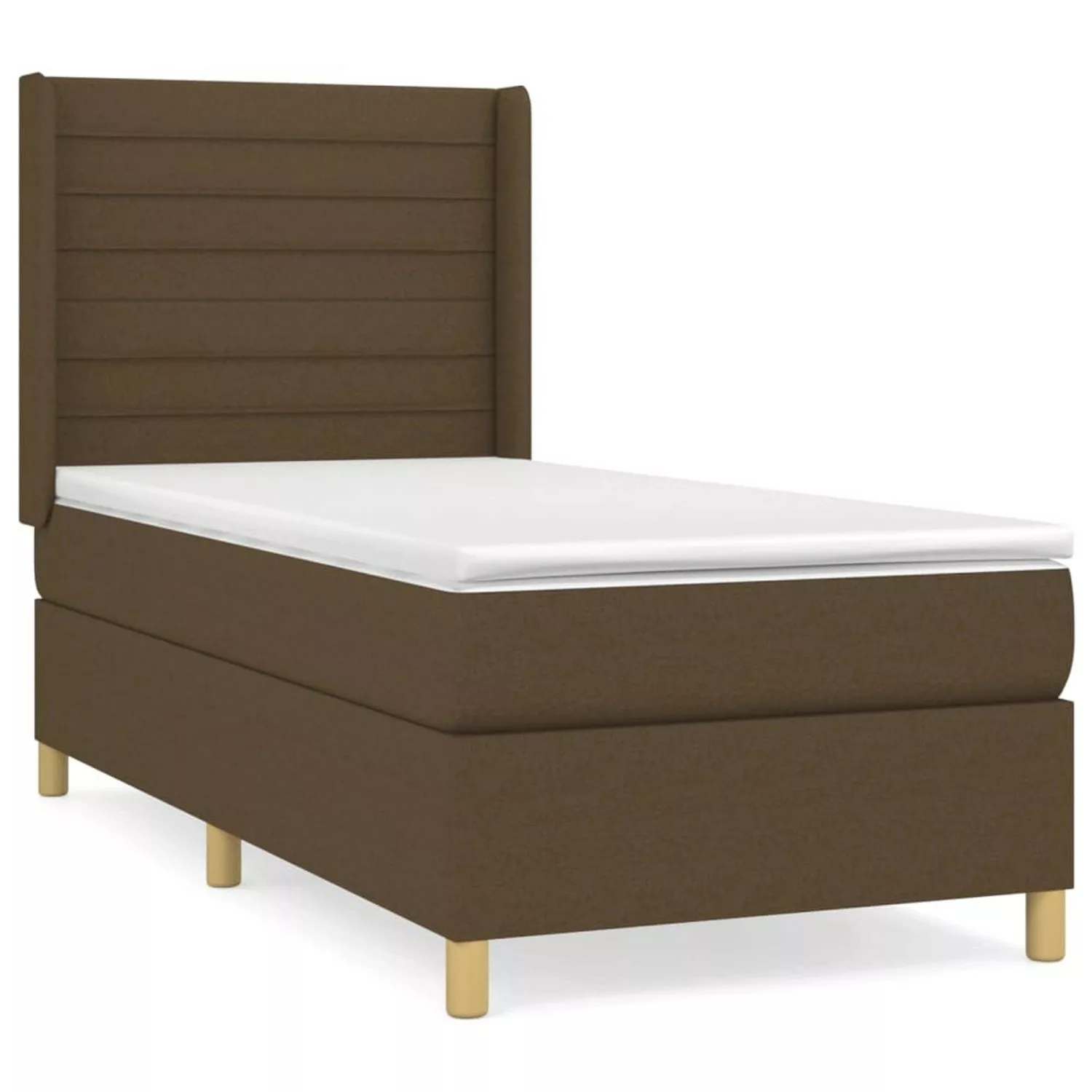 Vidaxl Boxspringbett Mit Matratze Dunkelbraun 100x200 Cm Stoff günstig online kaufen