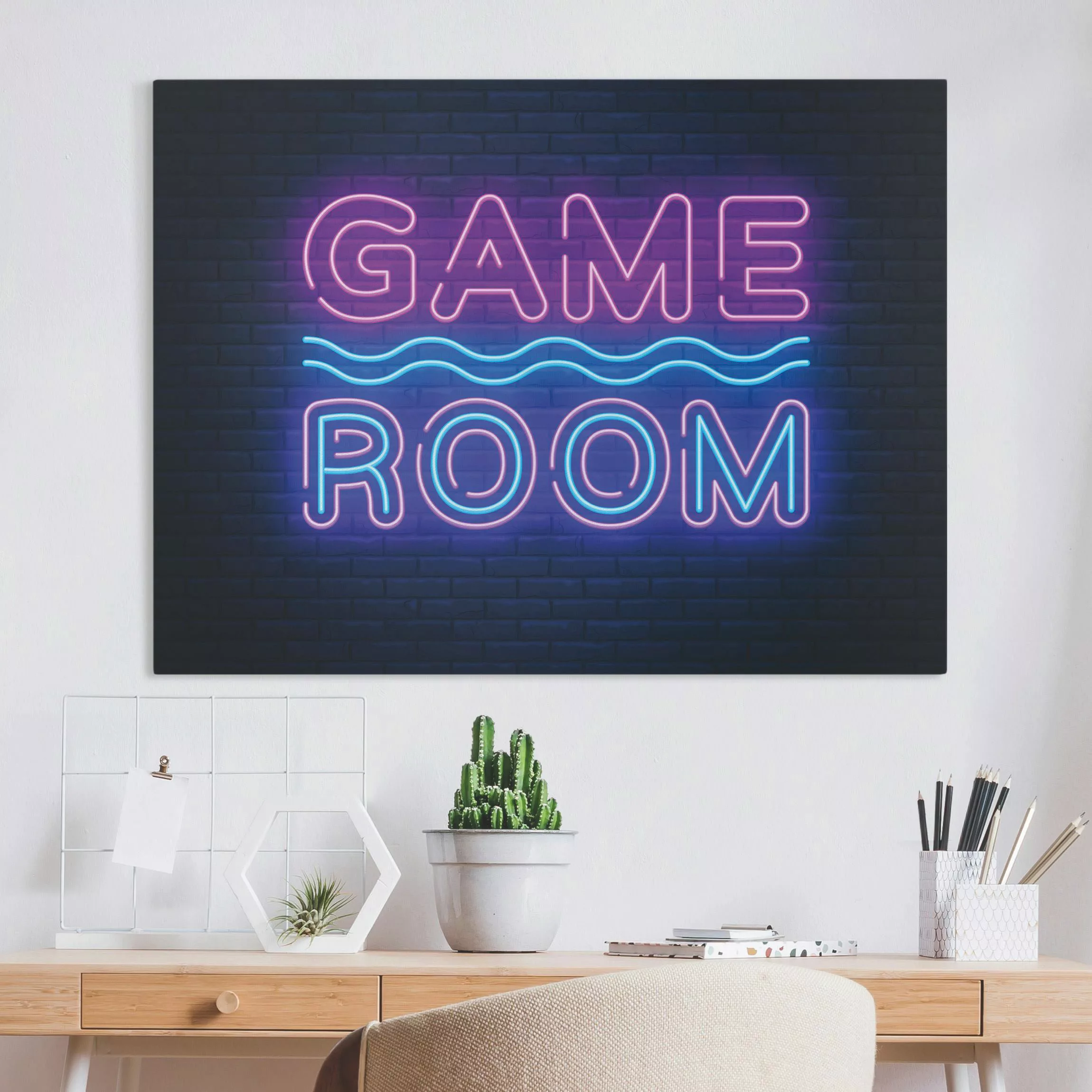 Leinwandbild Neon Schrift Game Room günstig online kaufen