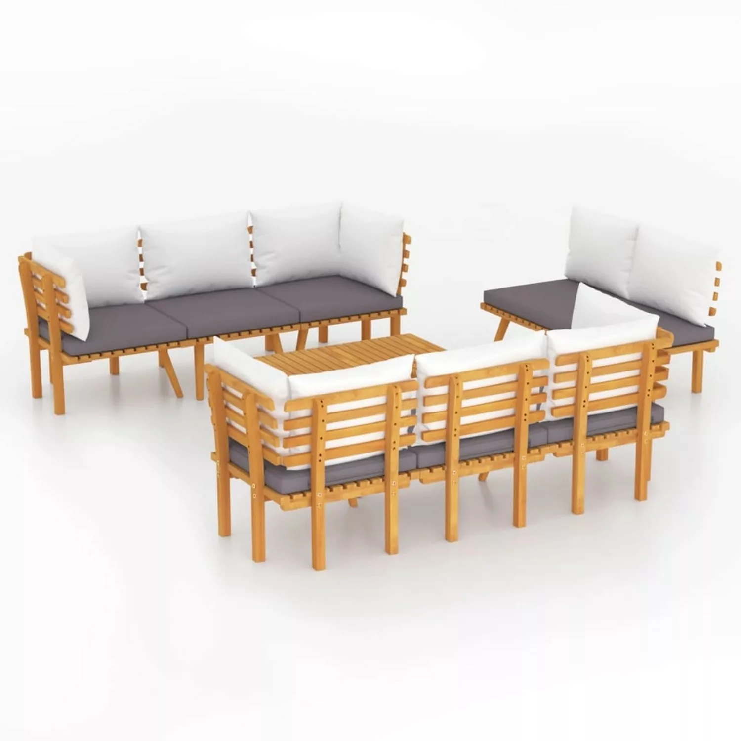 vidaXL 8-tlg Garten-Lounge-Set mit Kissen Massivholz Akazie Modell 7 günstig online kaufen