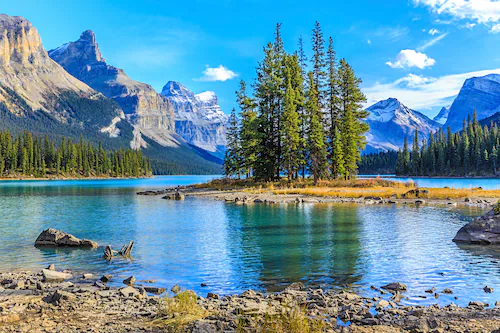 Papermoon Fototapete »Spirit Island in Maligne Lake« günstig online kaufen