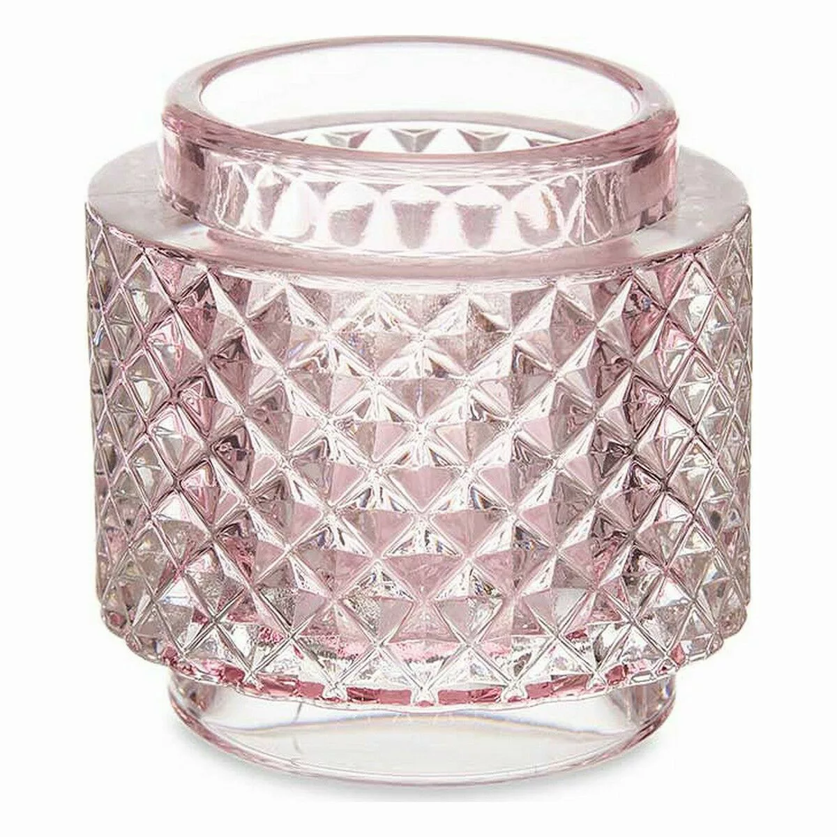 Kerzenschale Rosa Glas (9 X 8,8 X 9 Cm) günstig online kaufen