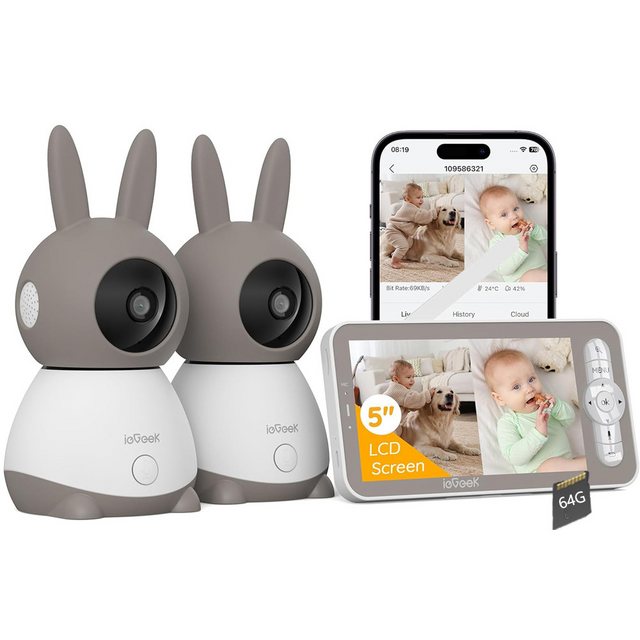 ieGeek Video-Babyphone Babyphone mit Kamera 2K/3MP 5 Zoll WiFi Video Babyph günstig online kaufen