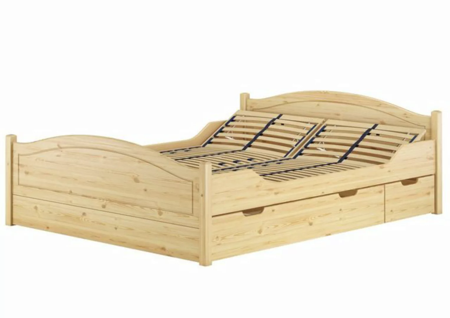 ERST-HOLZ Bett Echtholzdoppelbett Futonbett 160x200 Kiefer massiv Zubehör w günstig online kaufen