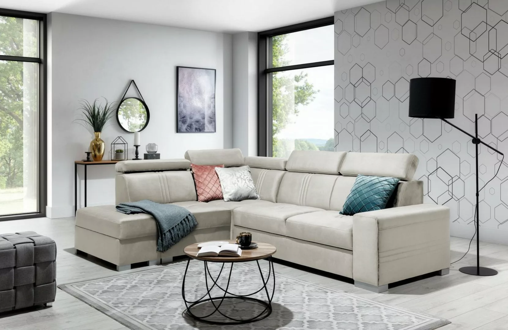 Stylefy Ecksofa Tritone, L-Form, Eckcouch, Rückenlehne günstig online kaufen