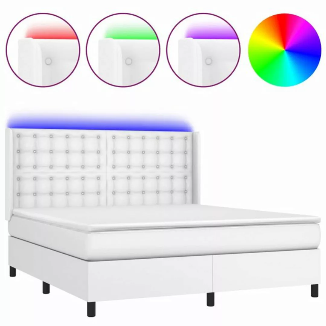 vidaXL Boxspringbett Boxspringbett mit Matratze und LED Kunstleder (180 x 2 günstig online kaufen