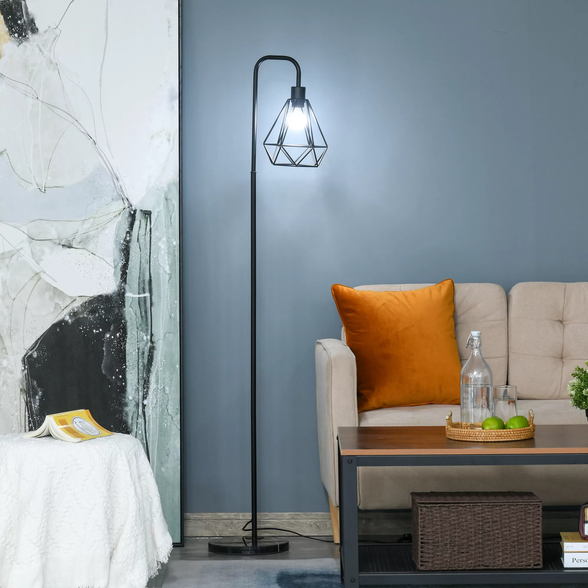 HOMCOM Stehlampe im Industriestil  Elegante Standleuchte mit E27 Sockel für günstig online kaufen