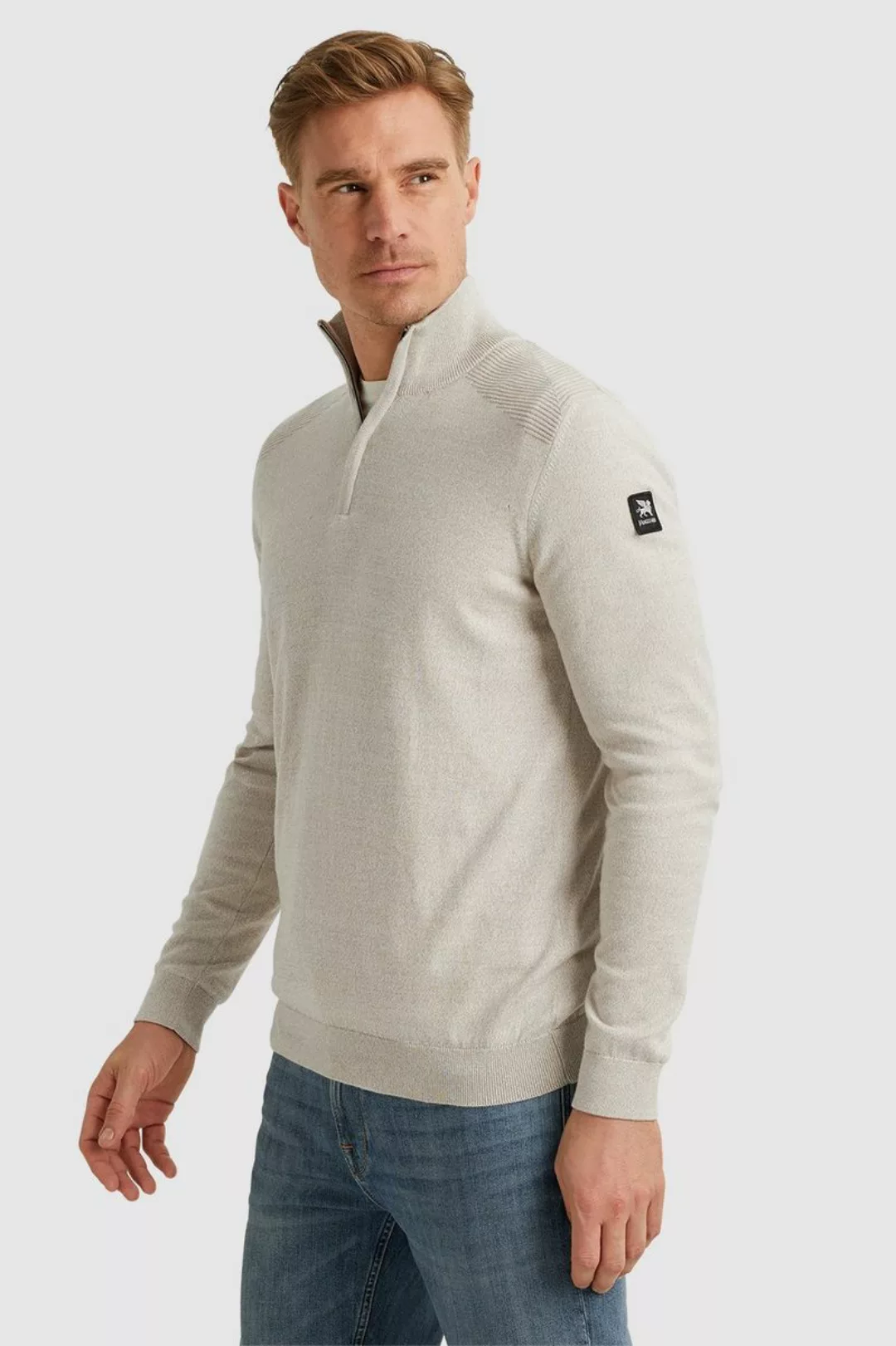 Vanguard Pullover Half Zip Melange Ecru - Größe XXL günstig online kaufen