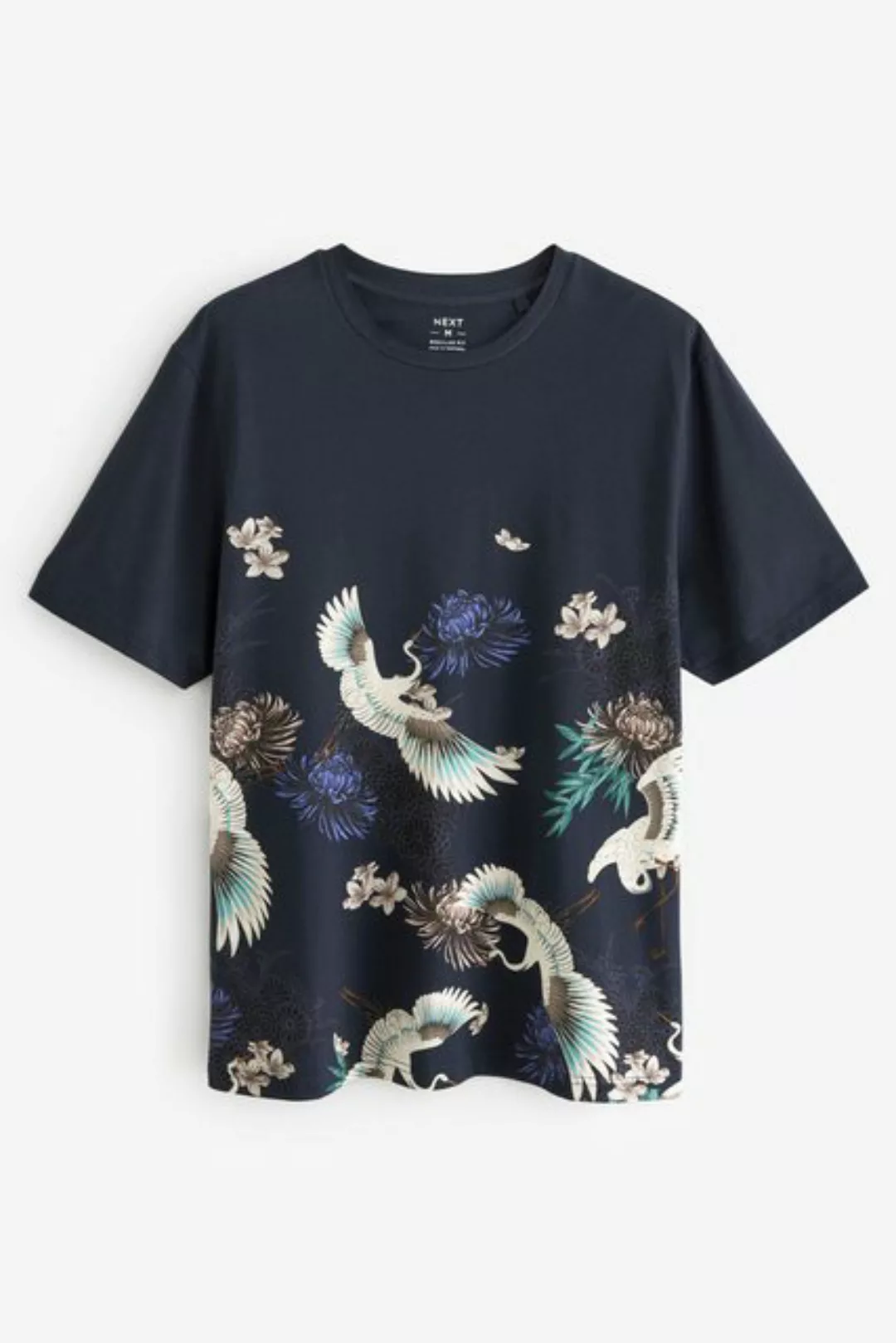 Next Print-Shirt Relaxed Fit T-Shirt mit Stickarbeiten, Kranich (1-tlg) günstig online kaufen