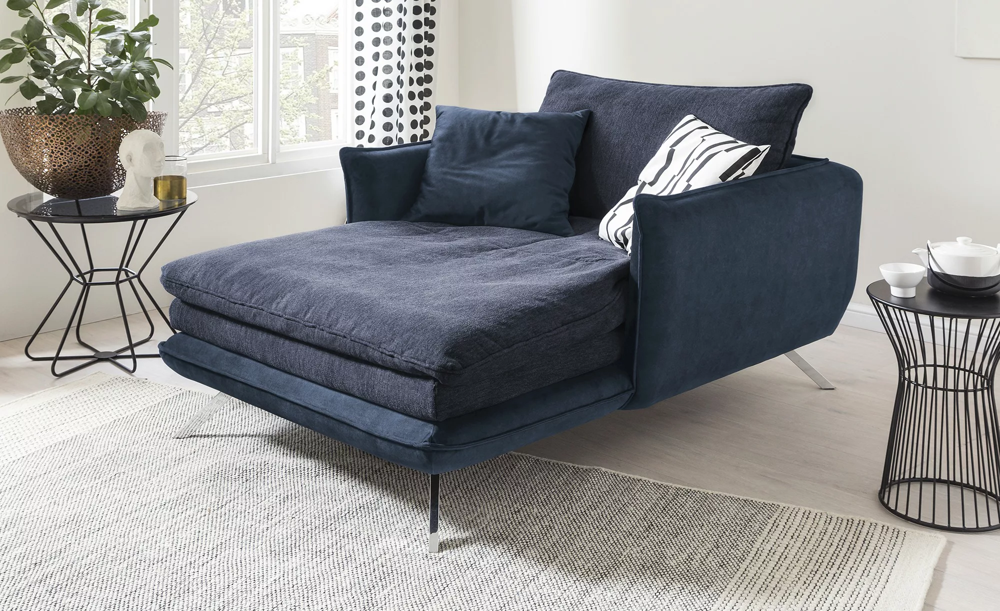 bobb Loveseat  Stellina ¦ blau ¦ Maße (cm): B: 125 H: 95 T: 160 Polstermöbe günstig online kaufen