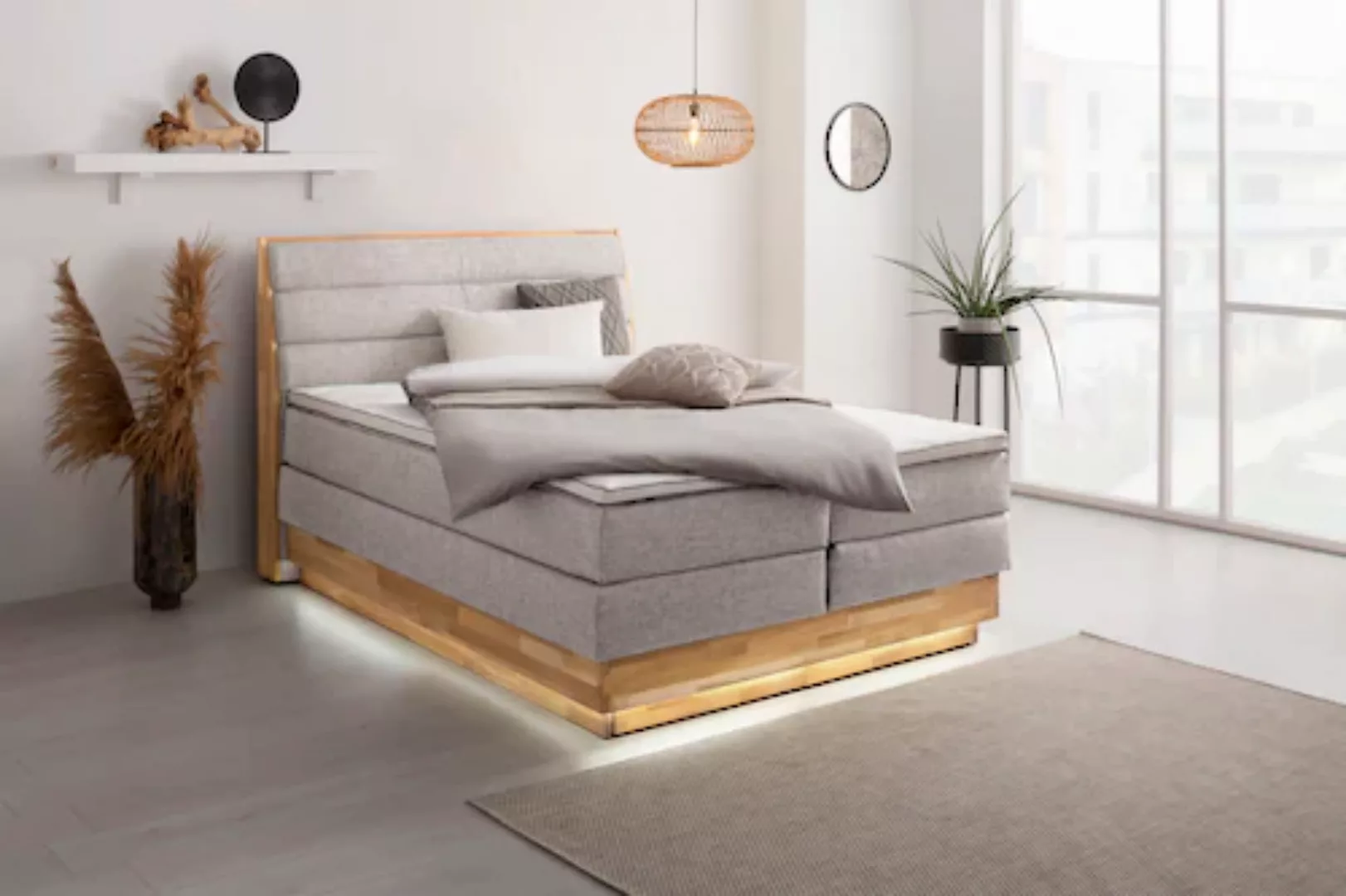 OTTO products Boxspringbett, LED-Beleuchtung, mit zertifizierten, recycelte günstig online kaufen