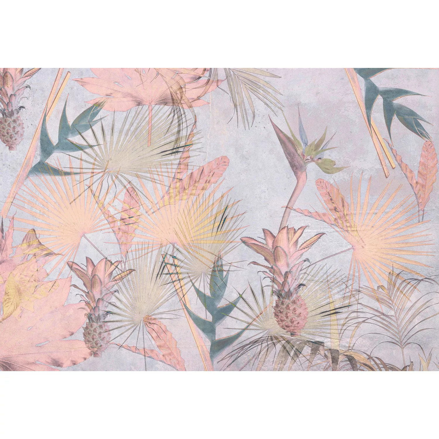 KOMAR Papier Fototapete - Tropical Concrete - Größe 368 x 254 cm mehrfarbig günstig online kaufen