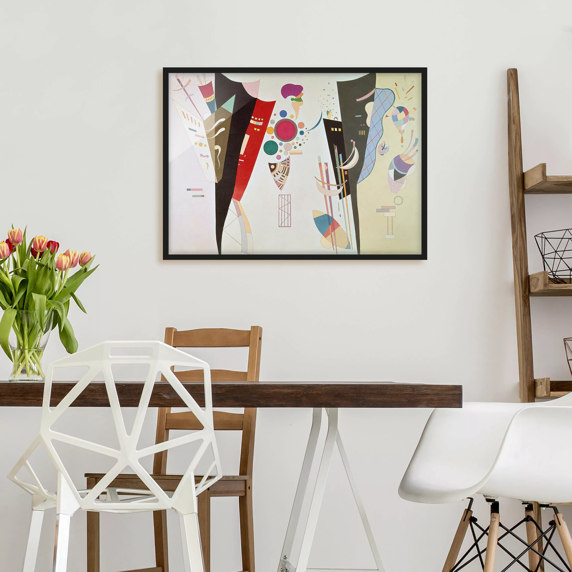 Bild mit Rahmen Kunstdruck - Querformat Wassily Kandinsky - Wechselseitiger günstig online kaufen