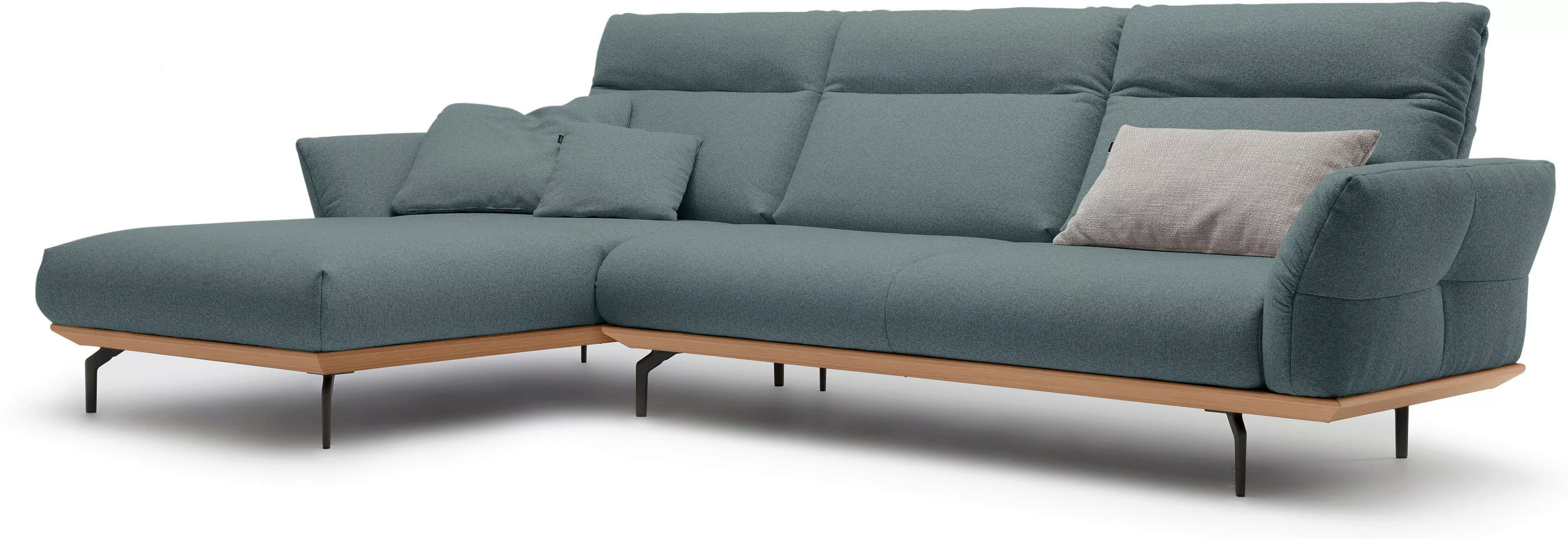 Creation BY ROLF BENZ Ecksofa »CR.460«, Sockel in Eiche, Winkelfüße in Umbr günstig online kaufen