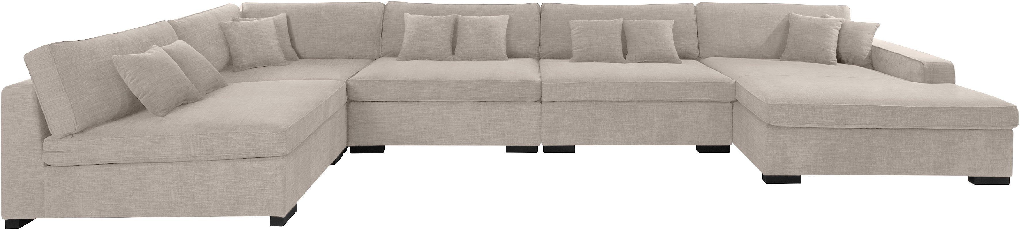 Home affaire Wohnlandschaft "Skara XXL U-Form", Lounge-Sofa XXL mit Federke günstig online kaufen