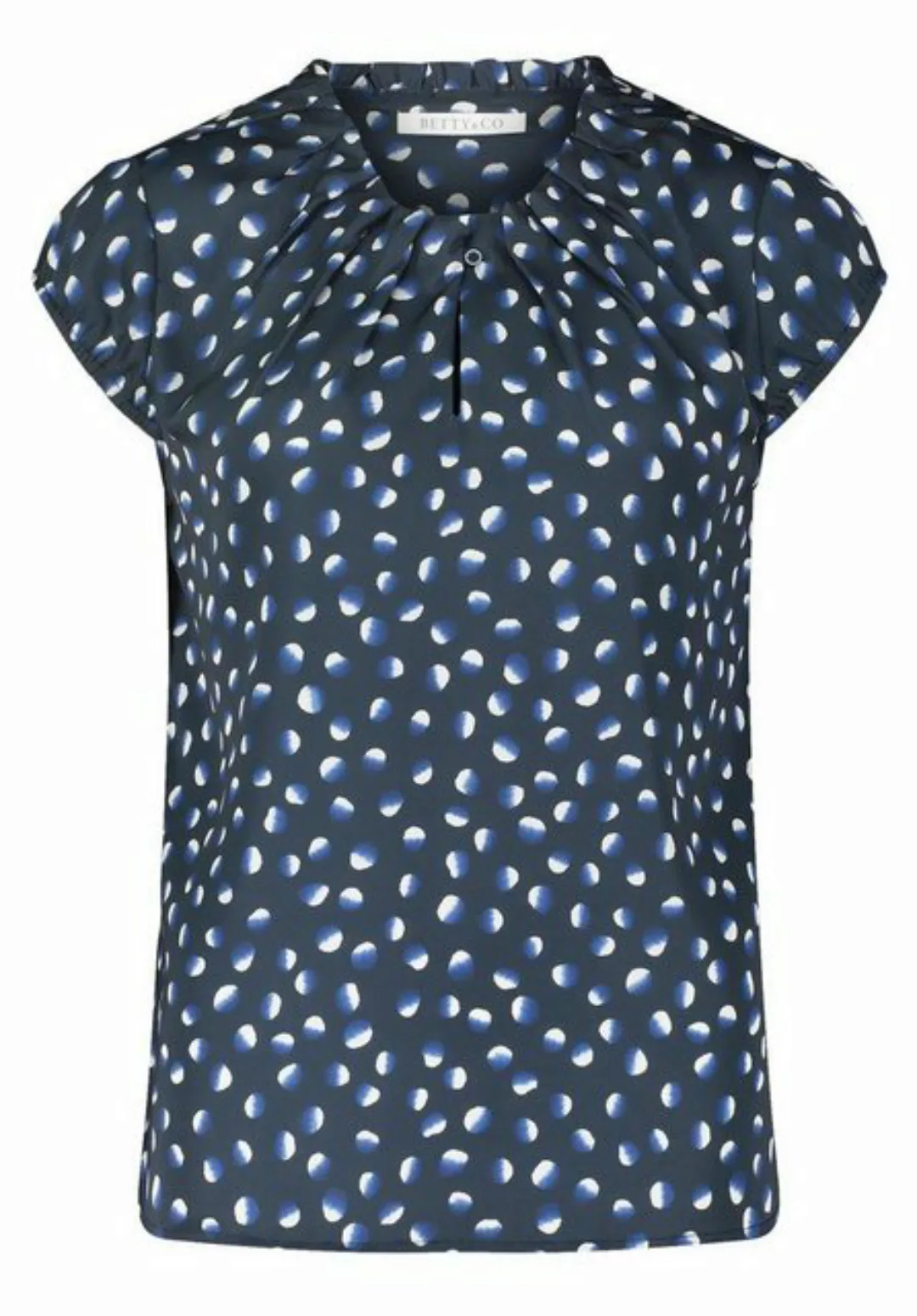 Betty&Co Blusenshirt Bluse Kurz 1/2 Arm, Dark Blue/Cream günstig online kaufen