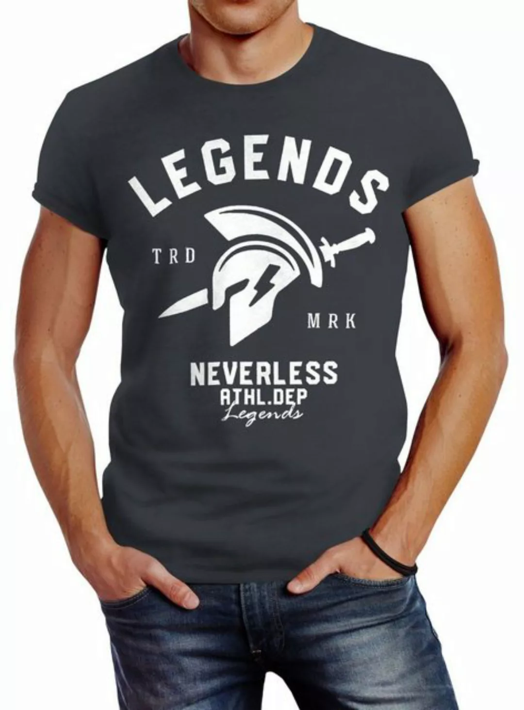 Print-Shirt Cooles Herren T-Shirt Legends Sparta Gladiator Gym Athletics Sp günstig online kaufen