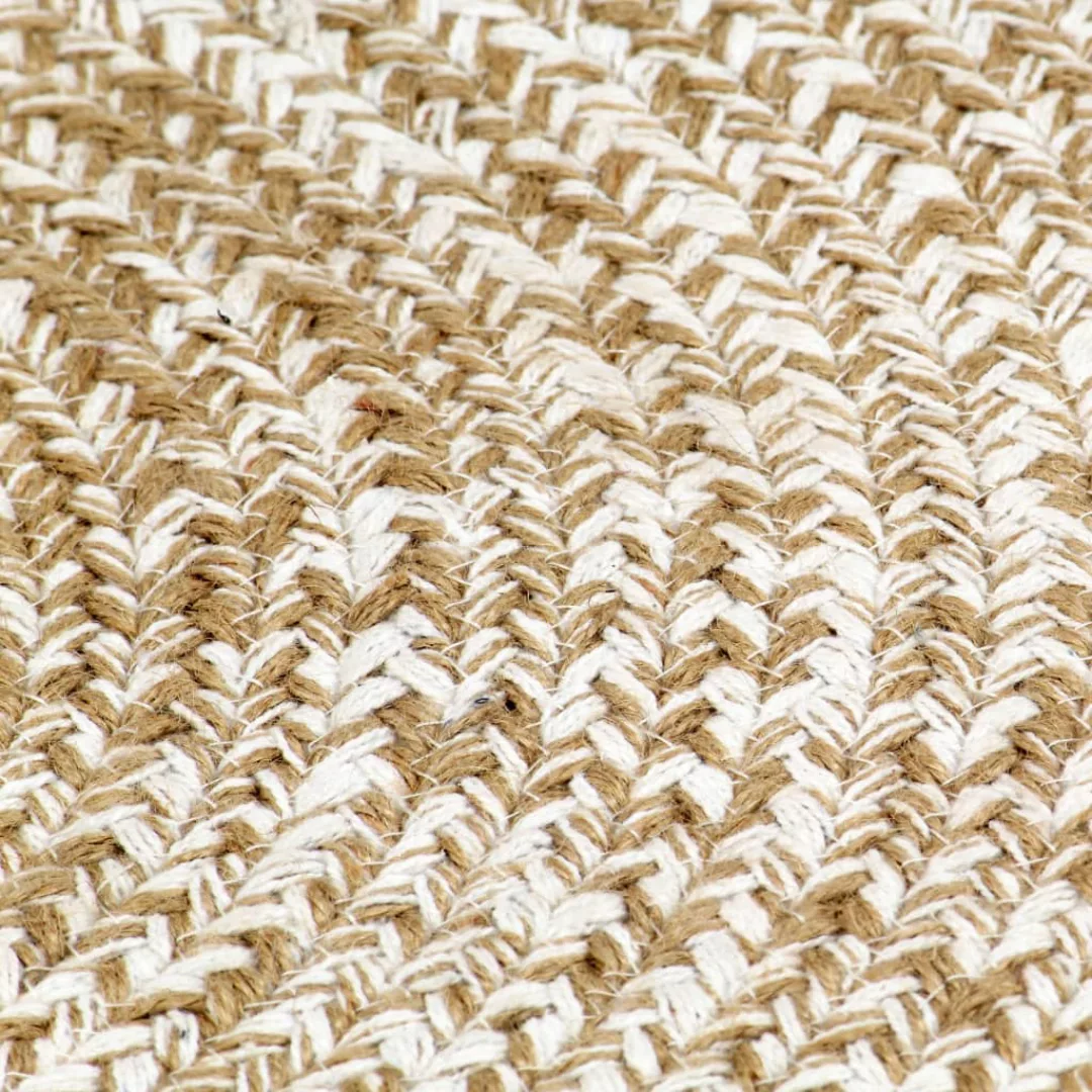 Teppich Handgefertigt Jute Weiß Und Natur 90 Cm günstig online kaufen