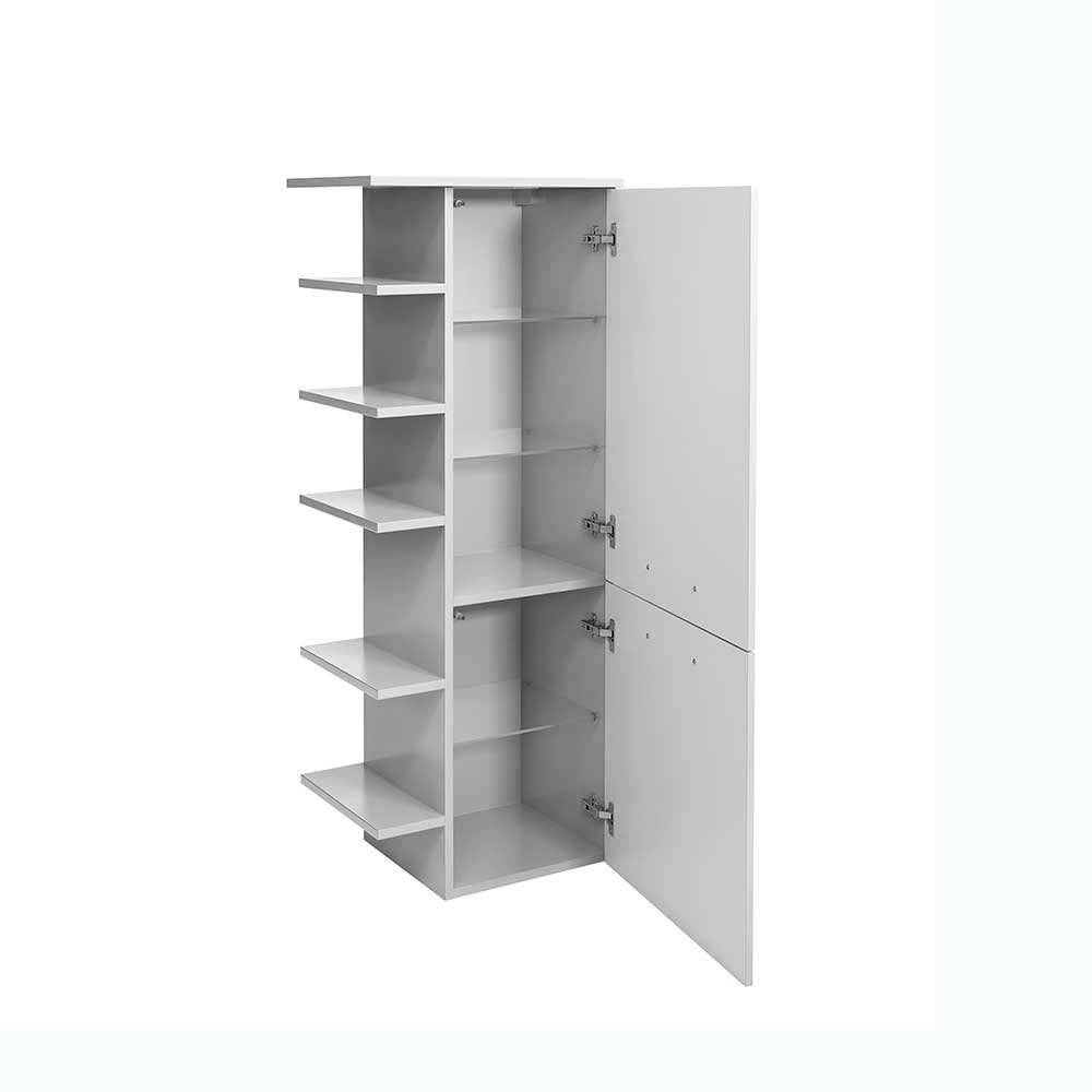 Wandschrank Hochschrank mit Holzwerkstoff Oberfläche und Metallgriffen günstig online kaufen