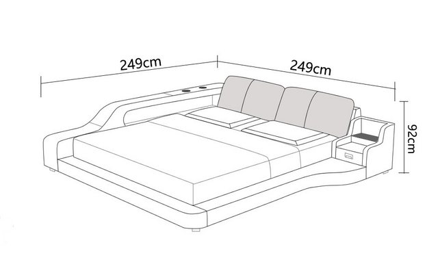 Xlmoebel Bett Neues Luxus-Doppelbett mit USB-Anschlüssen und Designer-Appea günstig online kaufen