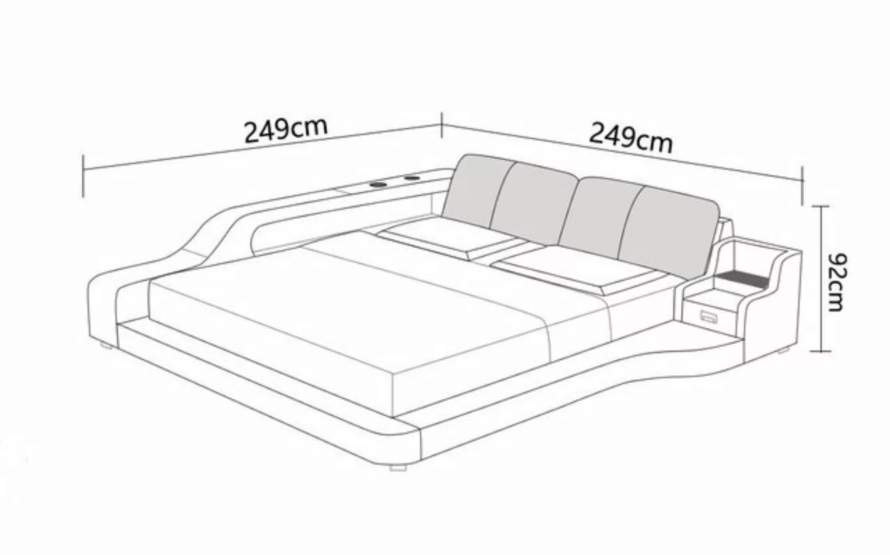 Xlmoebel Bett Neues Luxus-Doppelbett mit USB-Anschlüssen und Designer-Appea günstig online kaufen