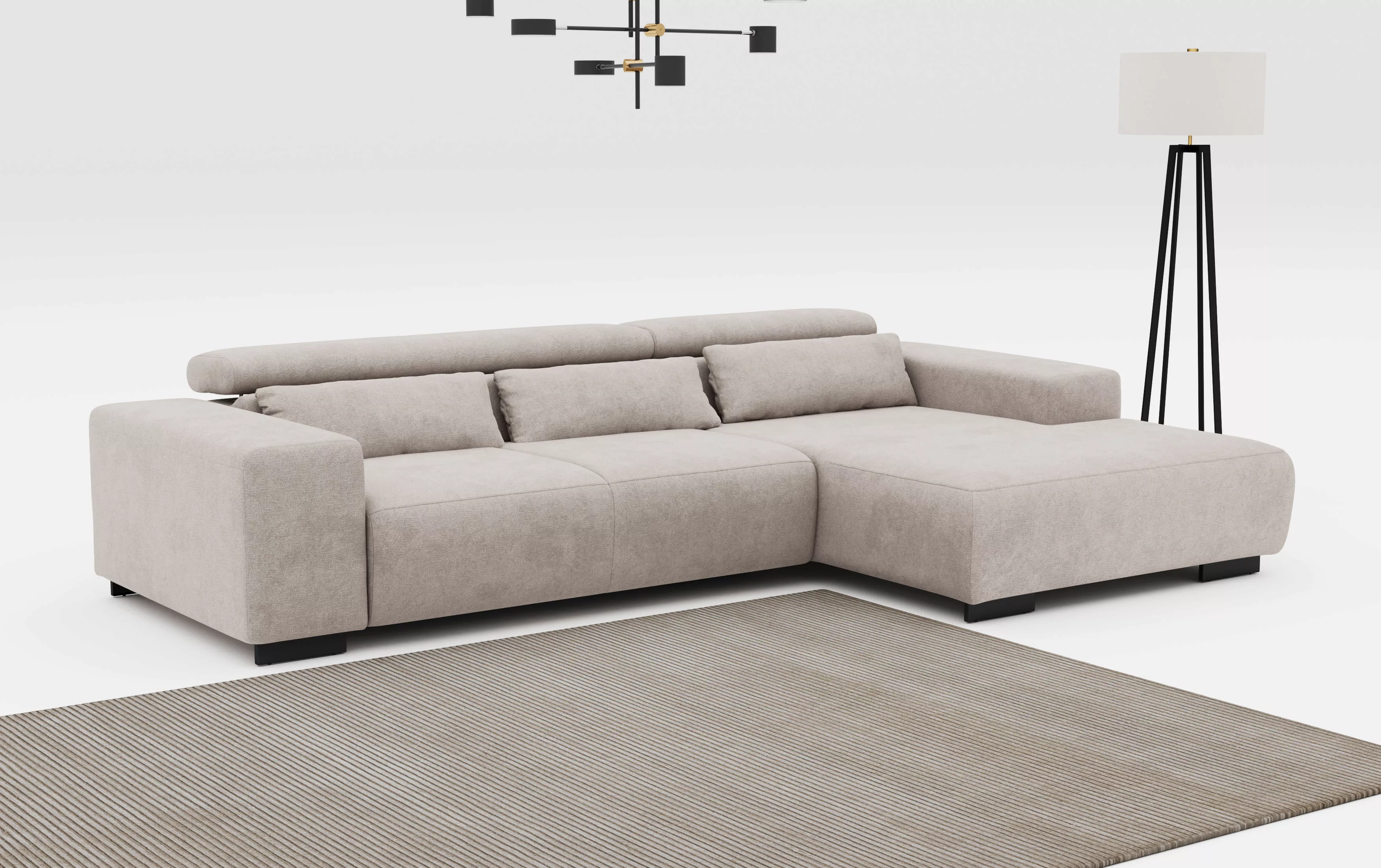 COTTA Ecksofa "Side L-Form, mit Kopfteilverstellung und Zierkissen", option günstig online kaufen