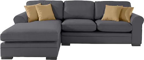 Home affaire Ecksofa "Broughton L-Form", weicher Sitzkomfort, incl. 4 Zierk günstig online kaufen