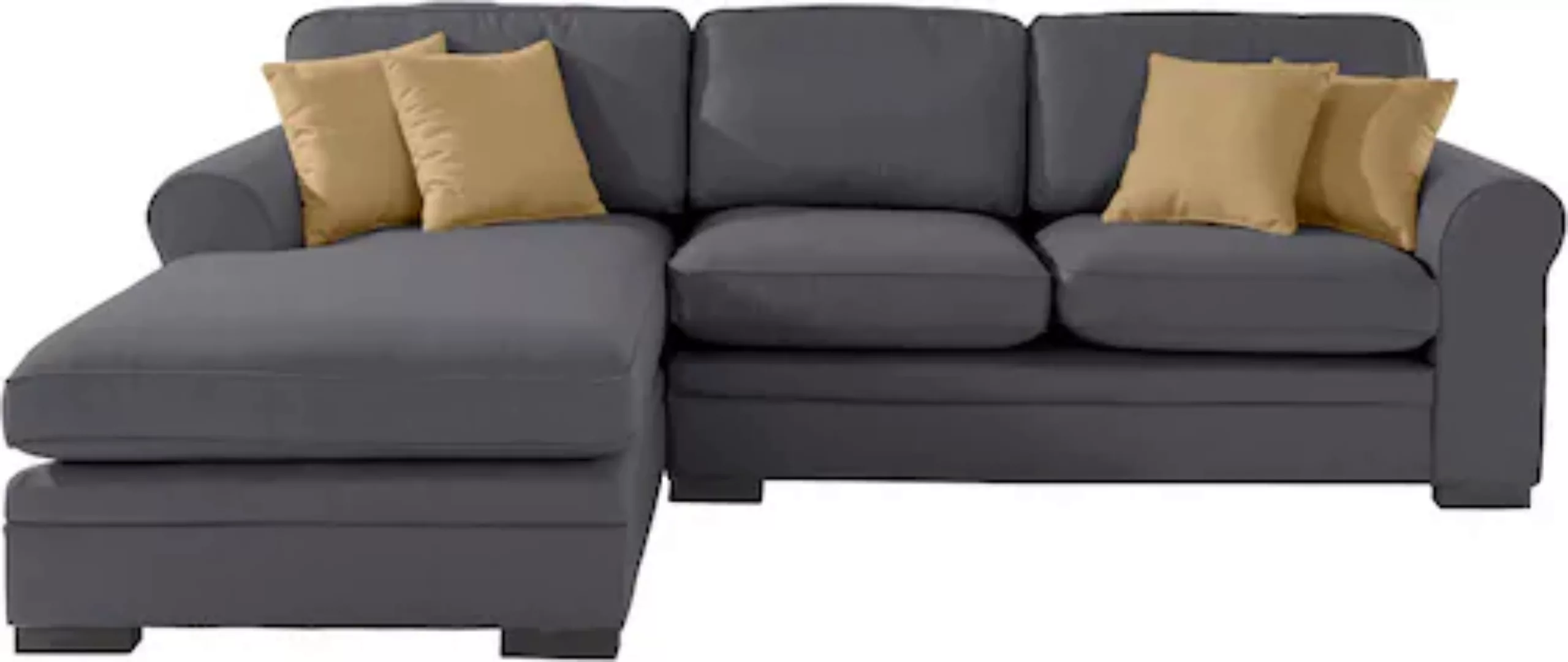 Home affaire Ecksofa »Broughton L-Form«, weicher Sitzkomfort, incl. 4 Zierk günstig online kaufen