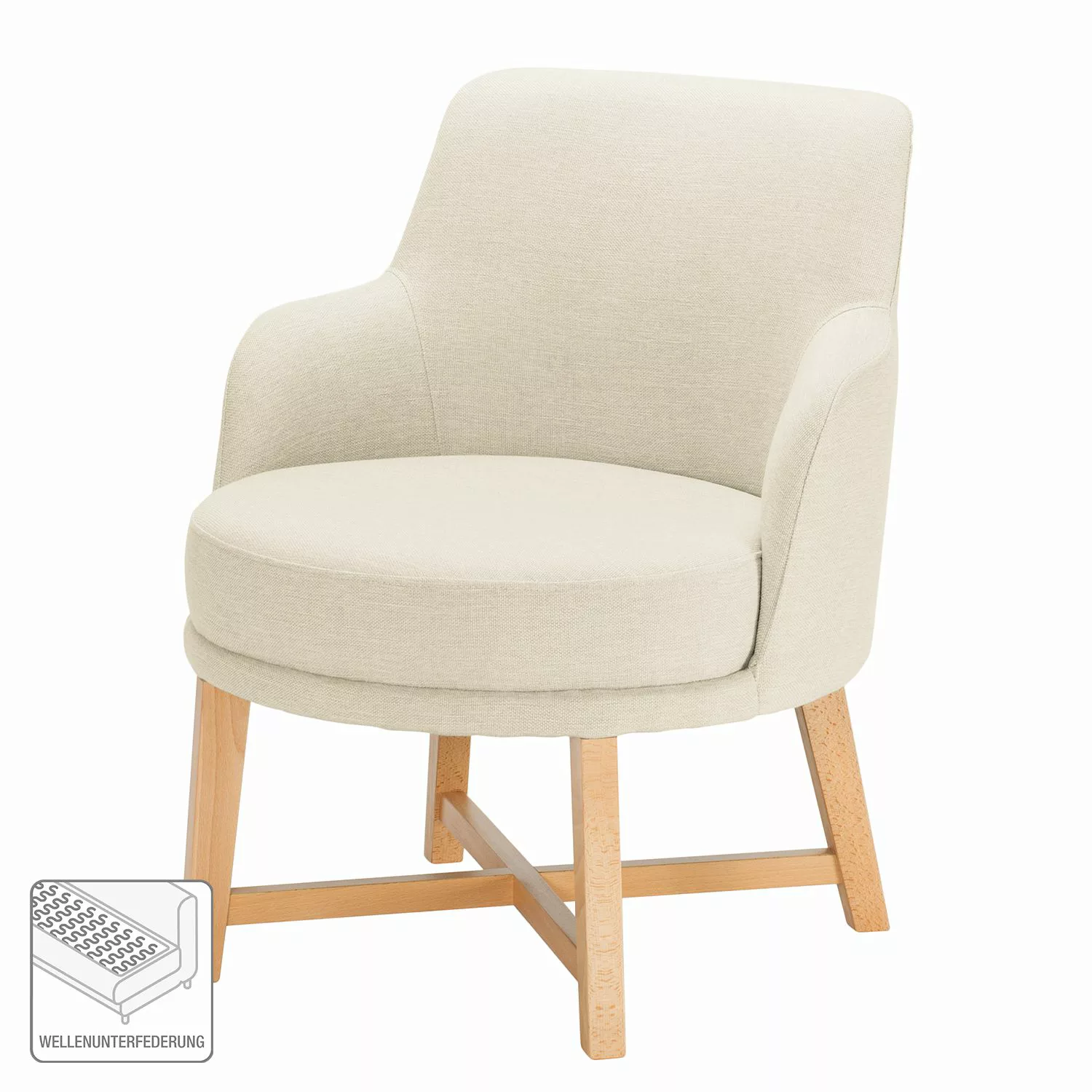 home24 Mørteens Sessel Siabu Hellbeige Strukturstoff 67x79x68 cm (BxHxT) günstig online kaufen