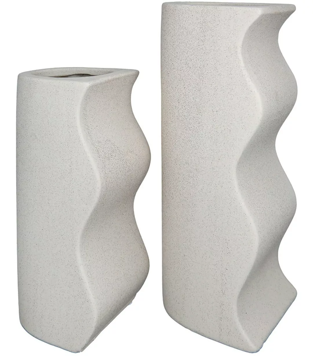GILDE Tischvase "Deko Vase Onda, aus Keramik, Höhe ca. 25,5 cm", (Set, 2 St günstig online kaufen