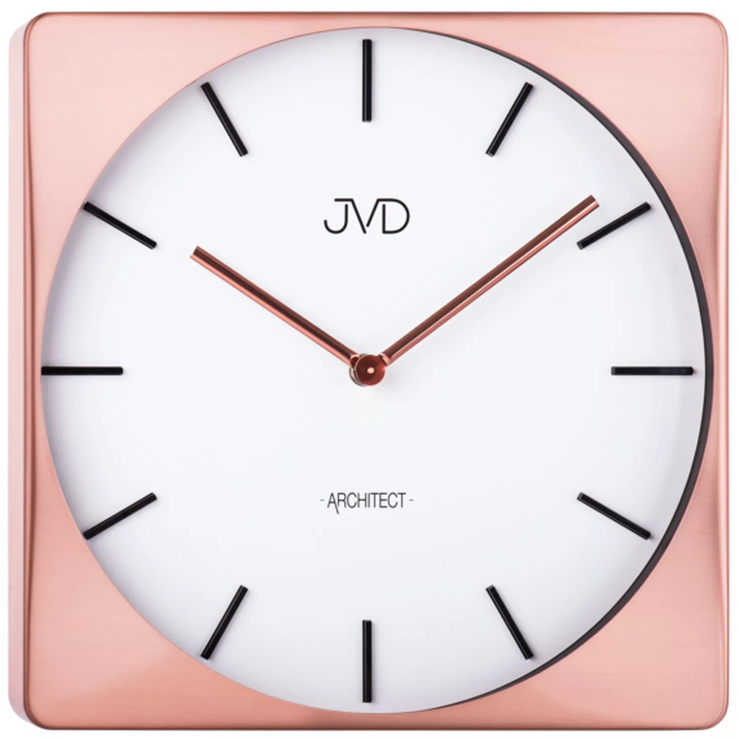 Jvd Hc10.3 Wanduhr Quarz Analog Rotgold Farben Eckig Viereckig günstig online kaufen