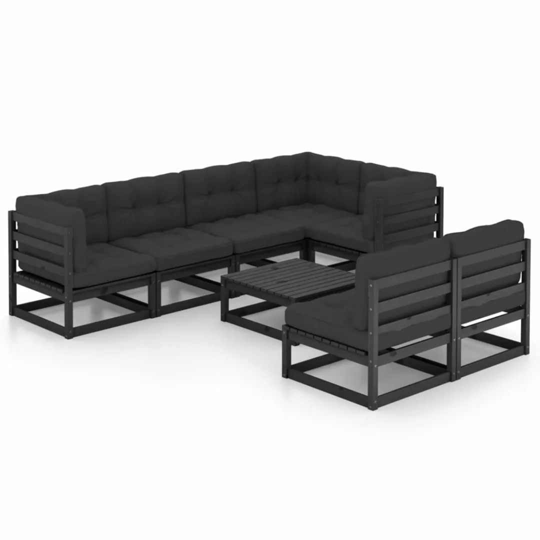 8-tlg. Garten-lounge-set Mit Kissen Kiefer Massivholz günstig online kaufen