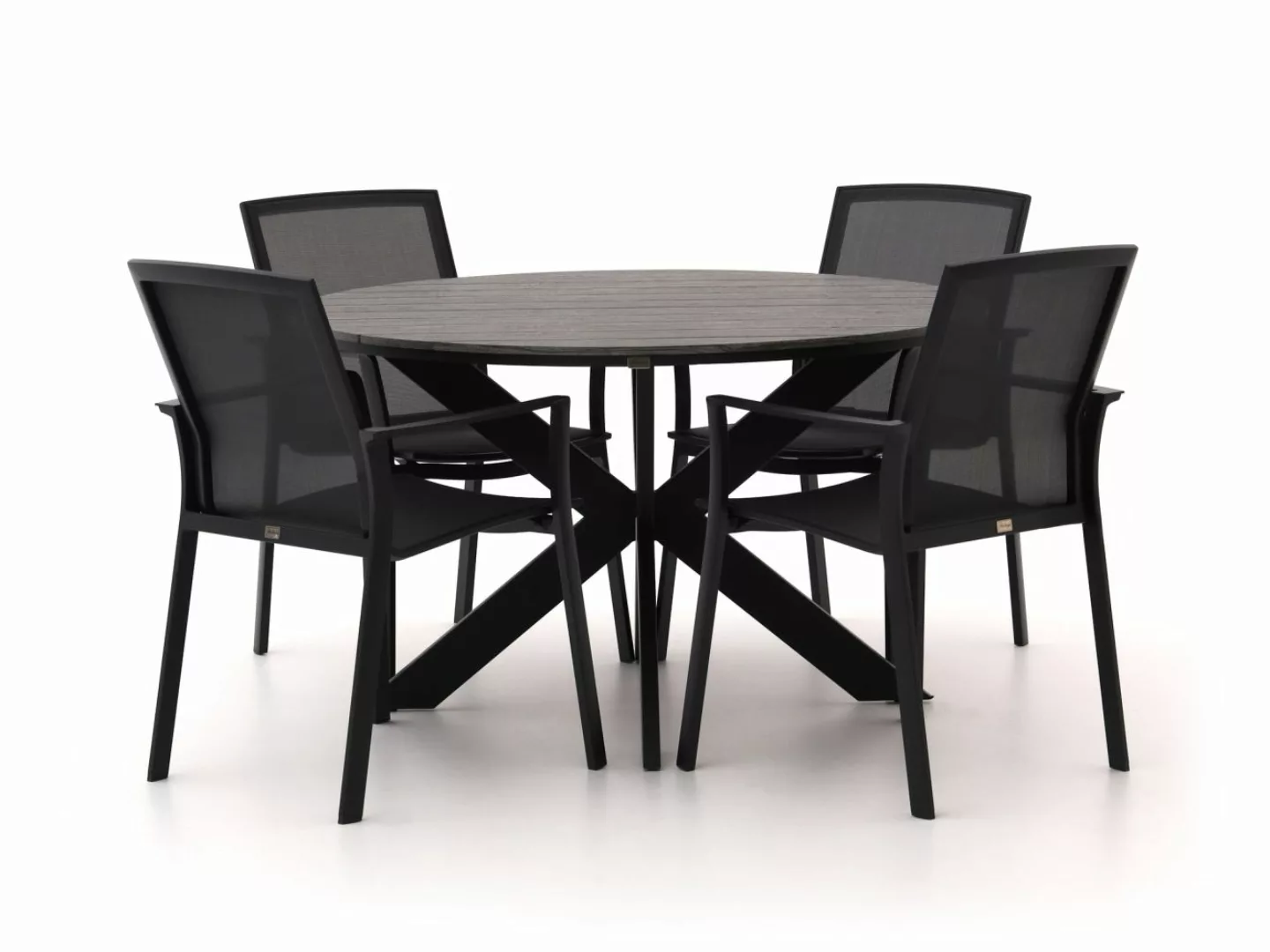 Bellagio Dranera/Fidenza ø 126 cm Gartenmöbel-Set 5-teilig stapelbar günstig online kaufen