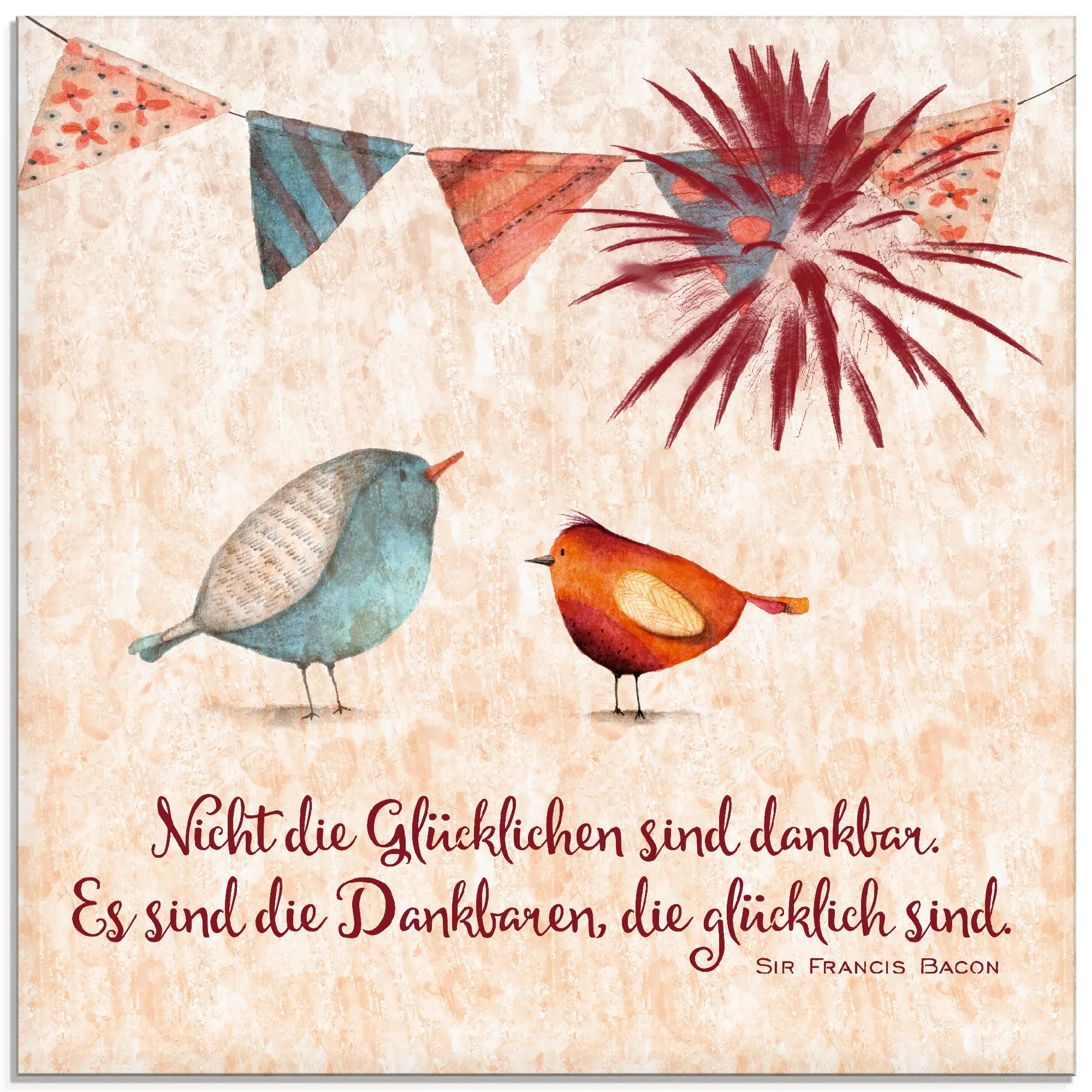 Artland Glasbild "Lebensweisheit Glücklich", Tiere, (1 St.) günstig online kaufen